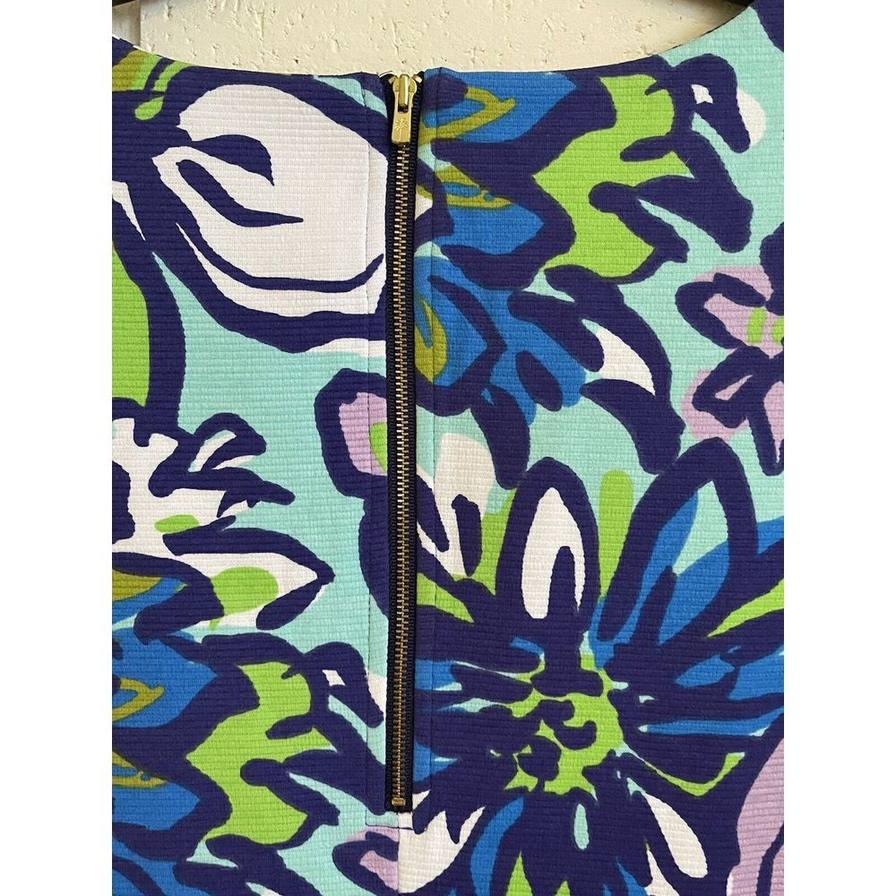 Lilly Pulitzer Floral Long Sleeve Dress - Blue, Green, Purple - Picture 6 of 8